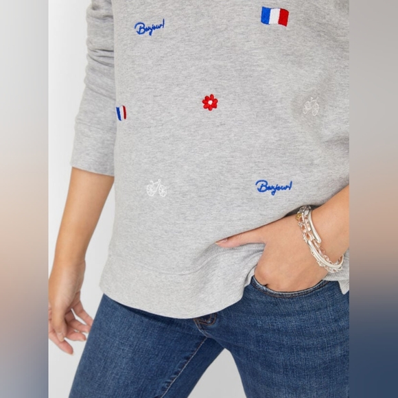 NWT Talbots Embroidered Pullover-French Icons - Picture 2 of 6